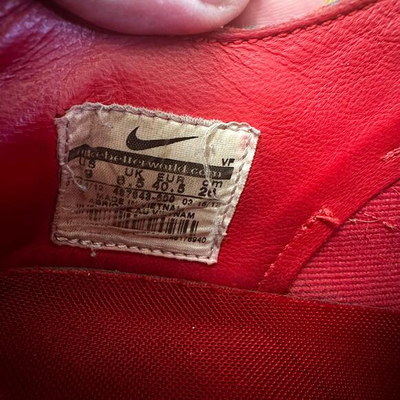 Nike Air Force 1 red textile low top lace sneakers SIZE 9 - Picture 4 of 9